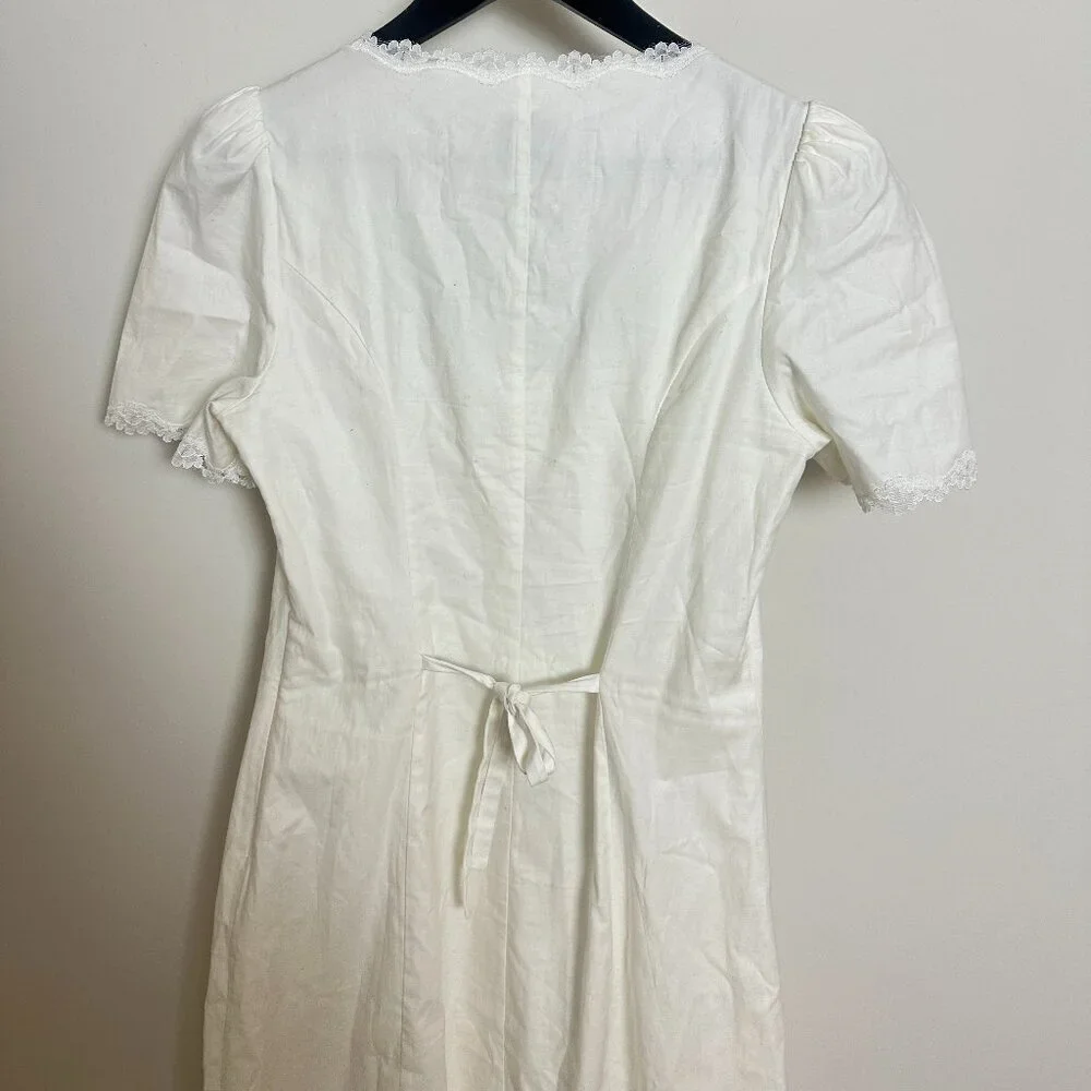 REFORMATION Alida Organic Cotton Button-Up Midi Dress in White Size US 4 - Picture 9 of 15